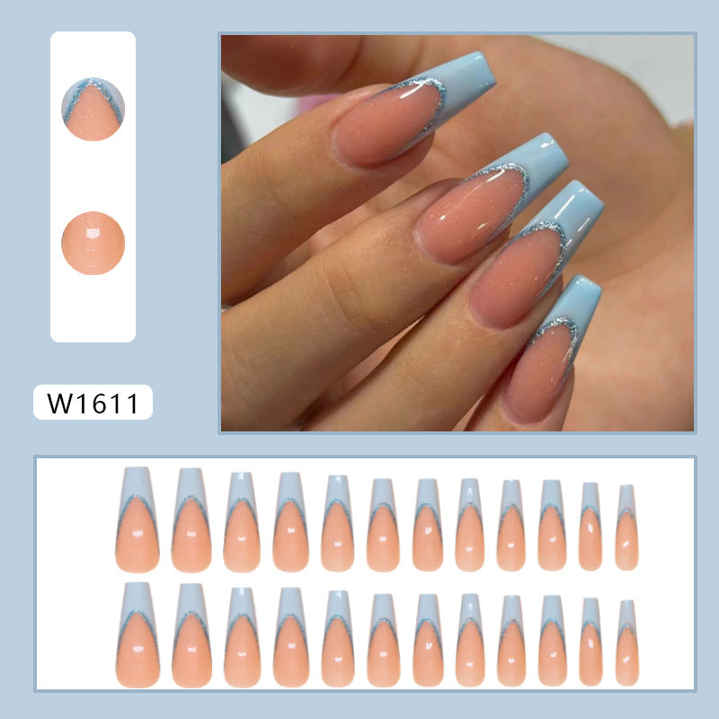 Solid Color Almond French Fall Nails 24 Pieces