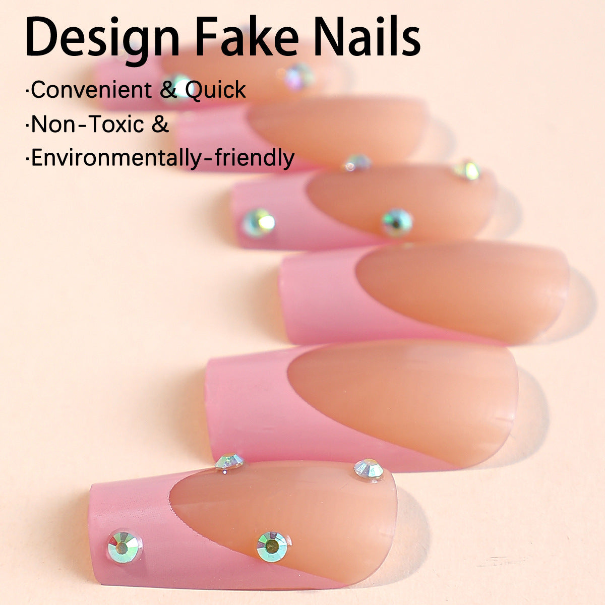 Mid-Length Water Pipe Nail Tips, INS Style, Detachable