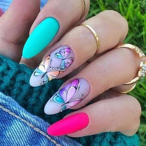 Colorful Butterfly Wearable Nail Tips