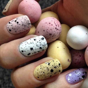 Easter Nail Decals with Colored Egg and Rabbit