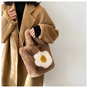 Cute Faux Fur Women's Crossbody Handbag - Ins Trend