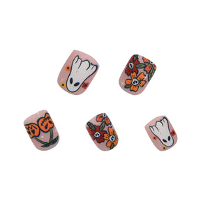 Summer Cartoon Sun Flower Nails, Shiny and Removable