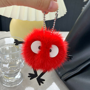 Cute Mink Fur Coal Ball Keychain - Car Charm