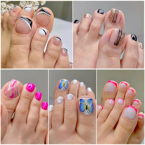 Removable Toe Nail Art, Wear-On Foot Nails