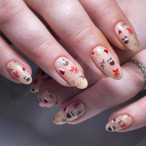 Christmas Red Cap and Reindeer Nails, Festive Gift