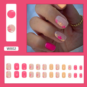 Simple Solid Color Rose Gold Nail Stickers