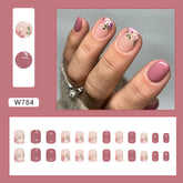 Short Pink Vintage Floral Nail Stickers