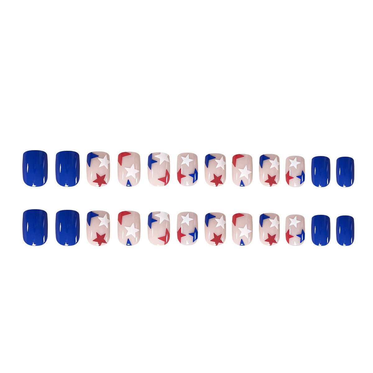 4th July Star Handmade Short Nail Stickers