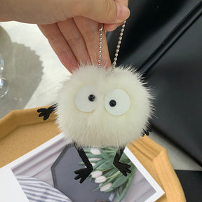 Cute Mink Fur Coal Ball Keychain - Car Charm