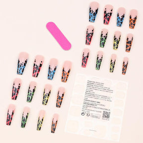 Cow Print French Manicure Nail Tips