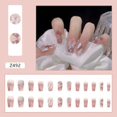 Charming Purple Gradient Nail Wraps with Crystal Butterflies and Peony, Ballet Style