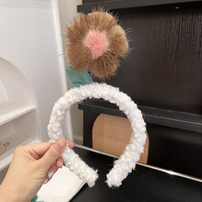 Cute Mink Fur Flower Headband - Stylish & Soft