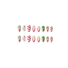 Chic Multicolor Diamond Christmas Nail Tips