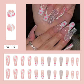 Ballet T-Shape Press-On Fall Nails - European and American Style (24PCS)