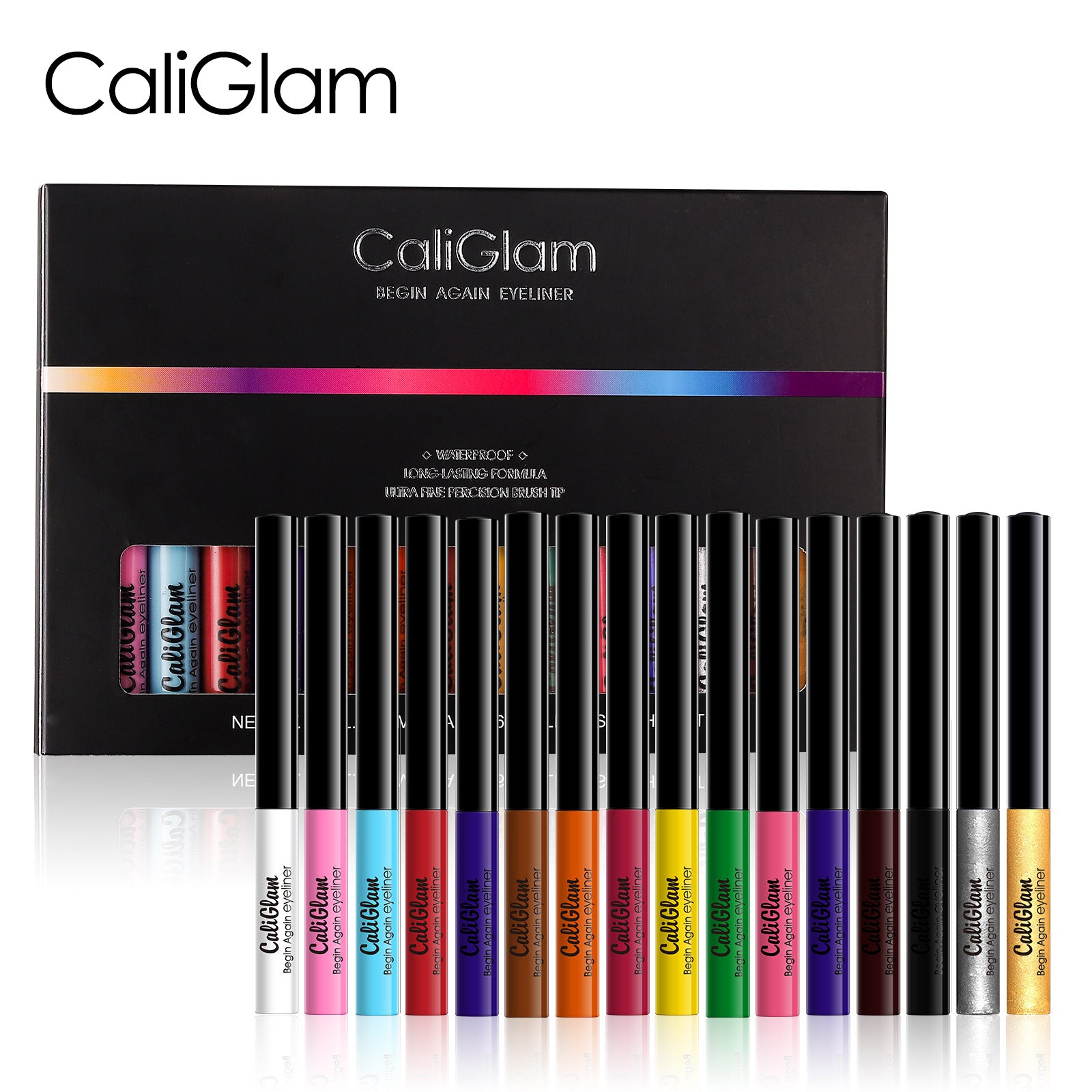 16-Color Liquid Eyeliner Set - Smudge-Proof