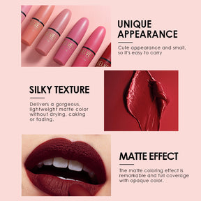 6-Color Matte Lipstick Set - Waterproof Gift Box