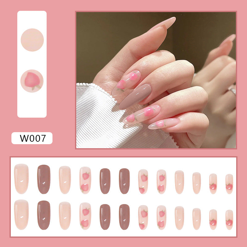 Detachable Peach Nail Tips for Fresh Look