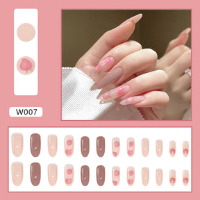 Detachable Peach Nail Tips for Fresh Look