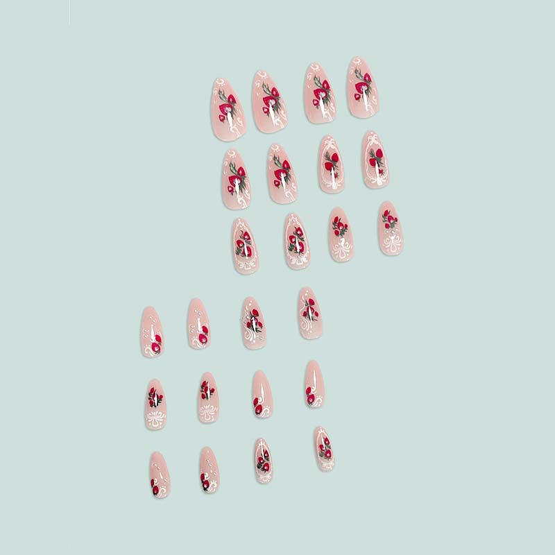 Retro Cute Strawberry Almond Nail Stickers