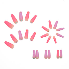 Pink Purple Ombre Long Press-On Nails - Removable