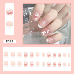 Summer Chic Camellia Nail Stickers - Short & Slim