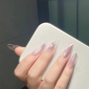 Chic Handmade Gradient Light-Catching Cat Eye Fall Nails, Trendy and Versatile Nail Patches