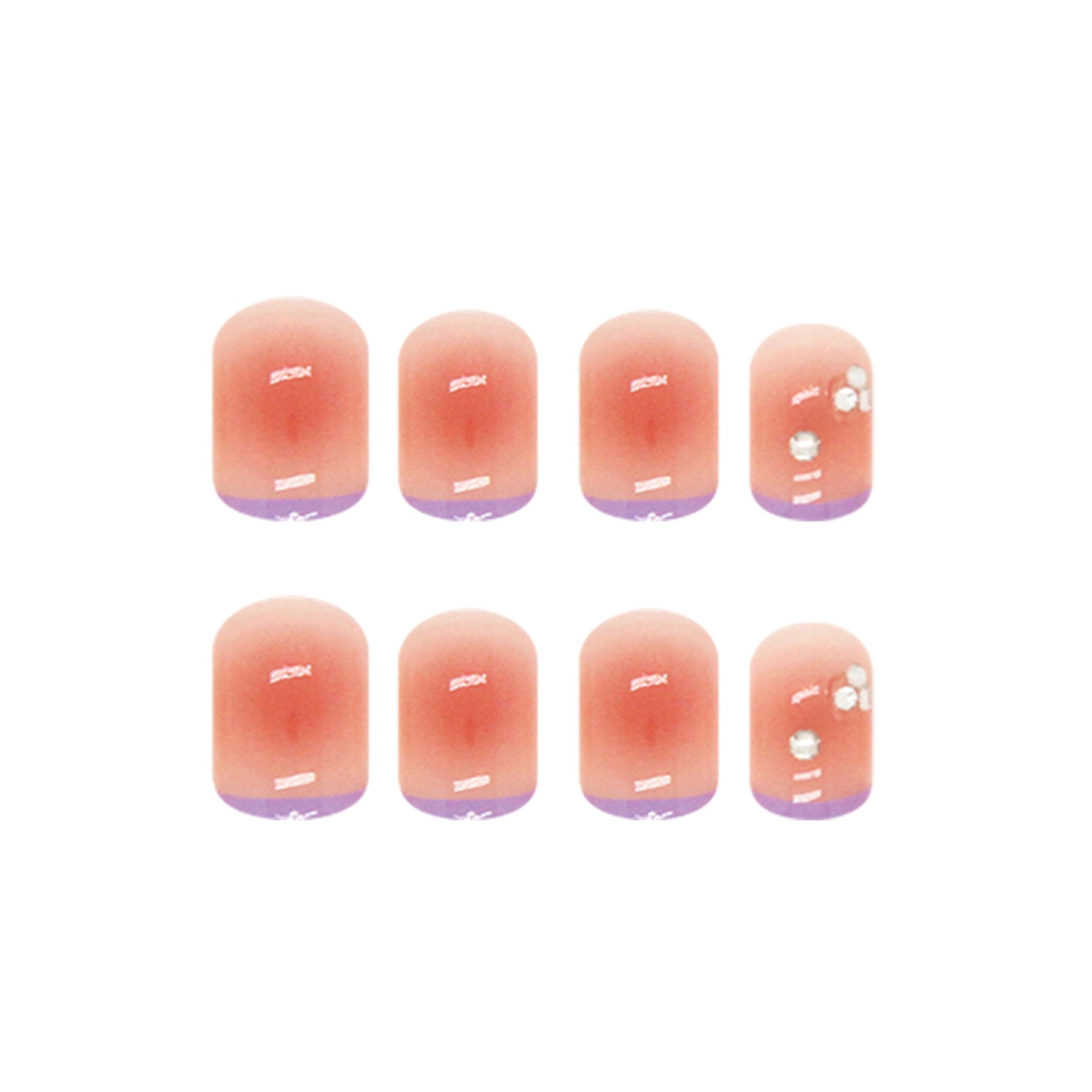 Short Blush Peach French Removable Nail Tips