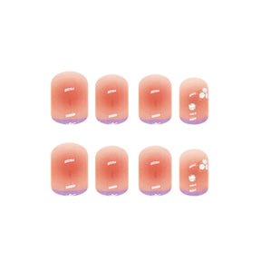 Short Blush Peach French Removable Nail Tips