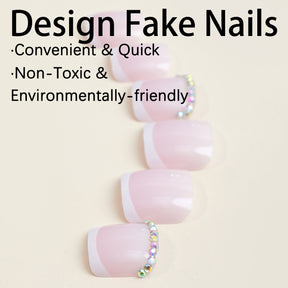 Premium Removable Fall Toe Nails - French Minimalist Tips