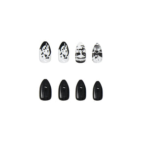 Watercolor Skull Drop-Shaped Removable Nail Tips