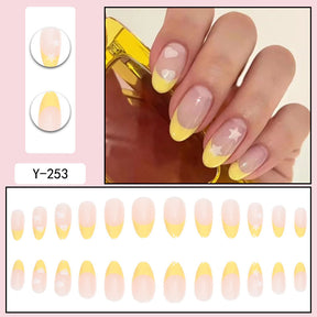 Y6 Ins Trendy Fall Nails: Almond Flashy Nail Tips