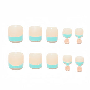 Wholesale French Minimalist Toe Nails 24-Piece Summer Fresh