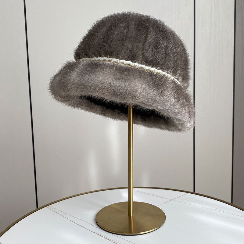 Warm Mink Fur Winter Bucket Hat - Stylish & Versatile