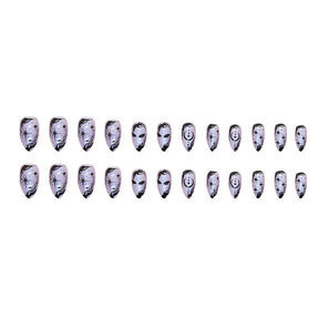 Sweet Cool Purple Aurora Halloween Nail Stickers