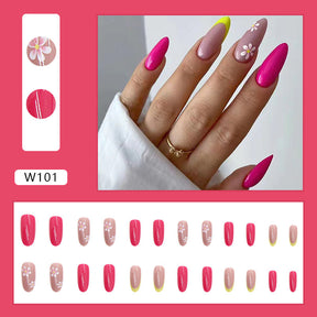 Ballet T-Shape Press-On Fall Nails - European and American Style (24PCS)