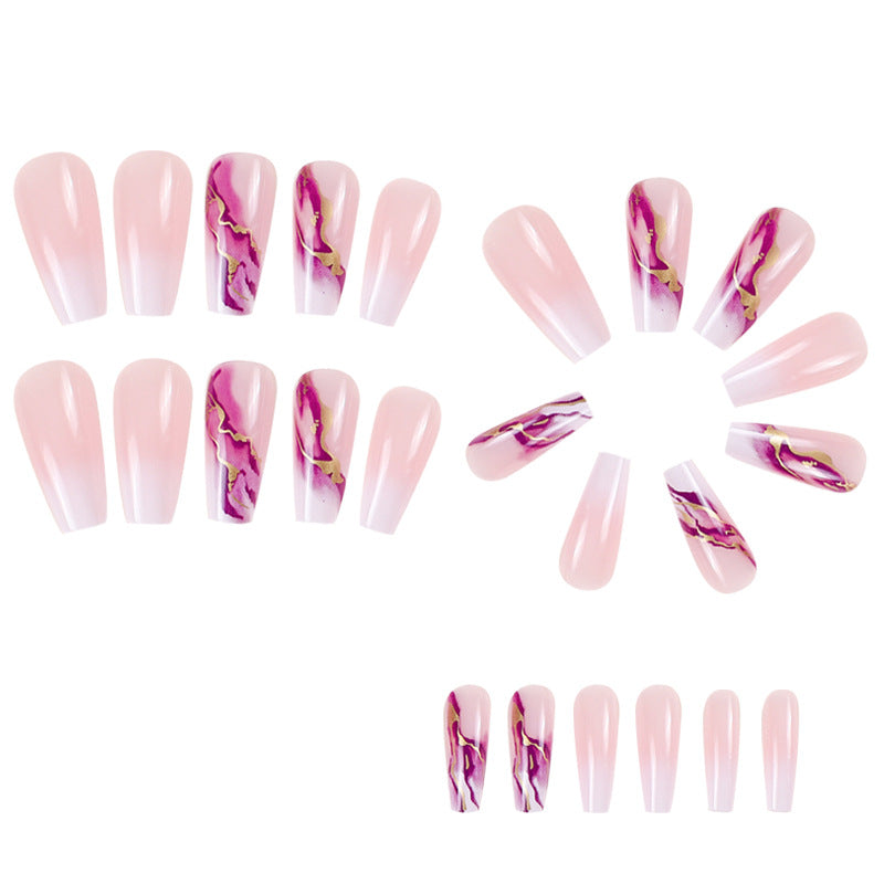 Pink Purple Marble Nail Tips