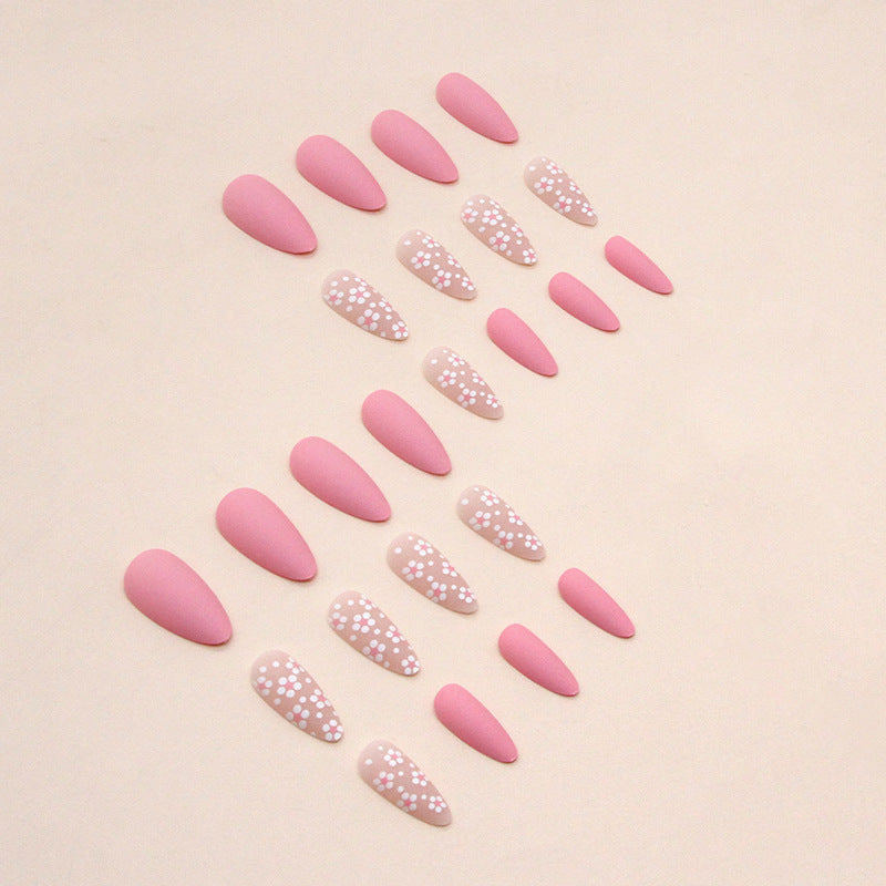 Cute Matte Flower Fresh Nails Sweet Girl Ins Style Wearable Nails Wholesale