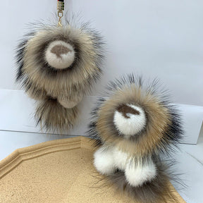 Cute Mink Fur Lion Keychain - Simba Car Charm