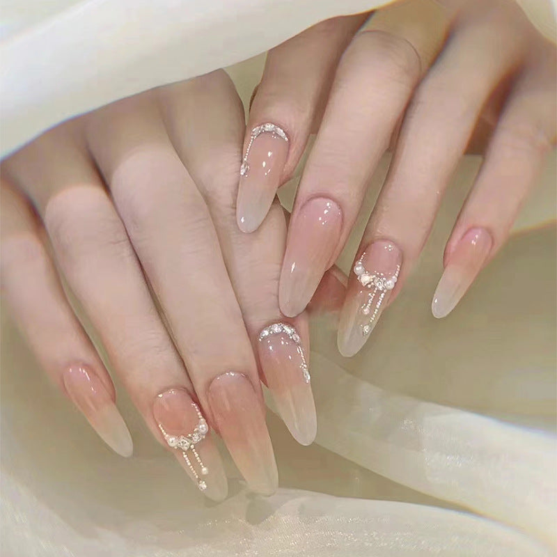 30-Piece Almond Nails - Glitter and Diamond