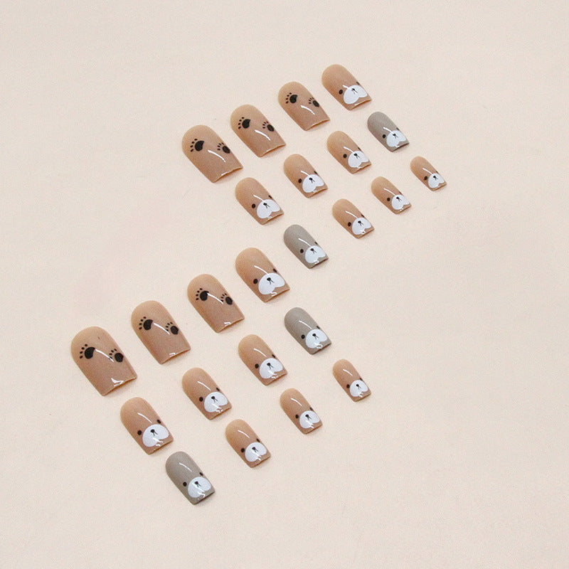 Cute Bear Paw Print Nail Stickers for Kids