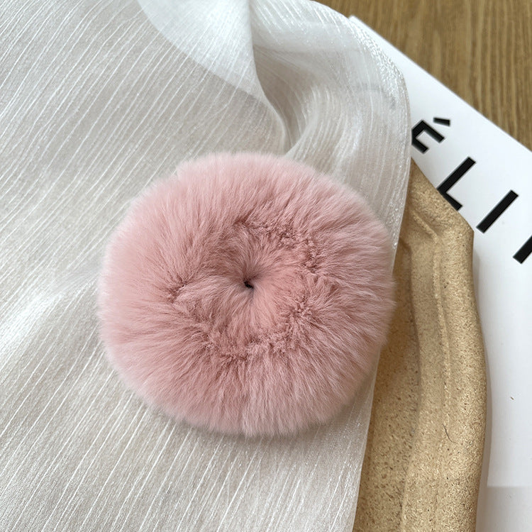 Real Rabbit Fur Hair Tie Winter Fashion Accessory