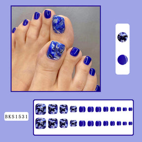 Removable Blue Ombre European Toe Nail Tips