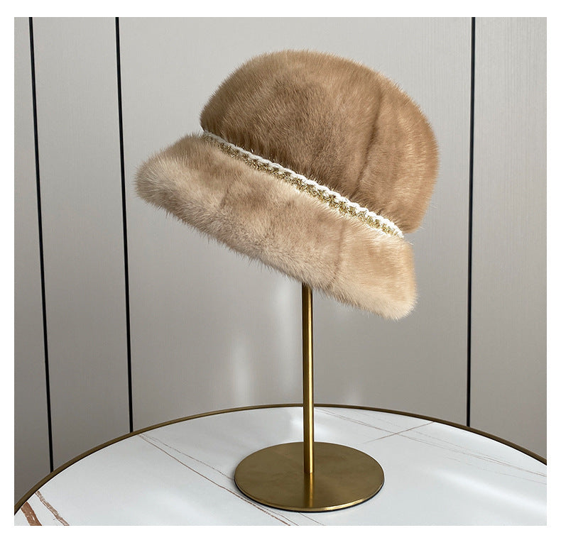 Warm Mink Fur Winter Bucket Hat - Stylish & Versatile