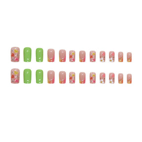 Rainbow Summer Multi-Color Nails, Stylish Ins Love Design