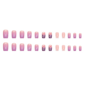 Pastel Grape Purple Gradient Nail Tips, Medium Length