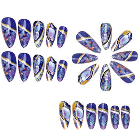 Amber Pattern Glass Nail Tips