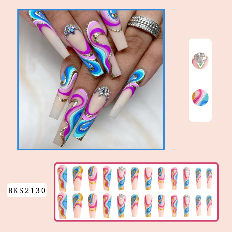 Rainbow Wave Nail Tips