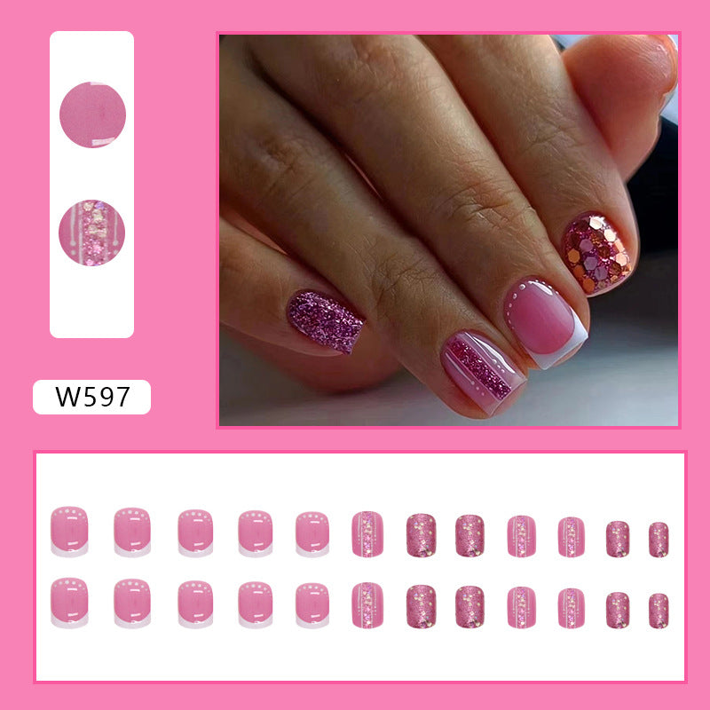 Colorful Flower Fall Nails Matte Finish 24 Pieces