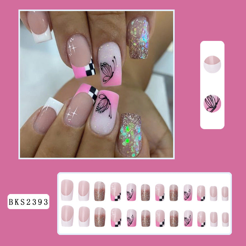 Butterfly French Tip Nail Tips