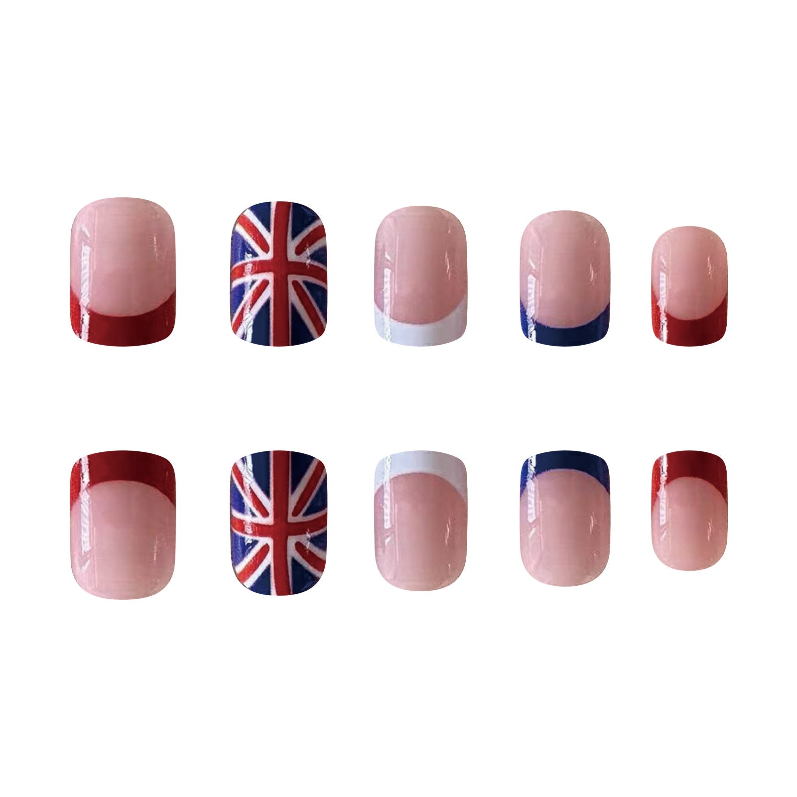 Coronation Day Red Blue White French Nails 2024